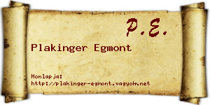 Plakinger Egmont névjegykártya